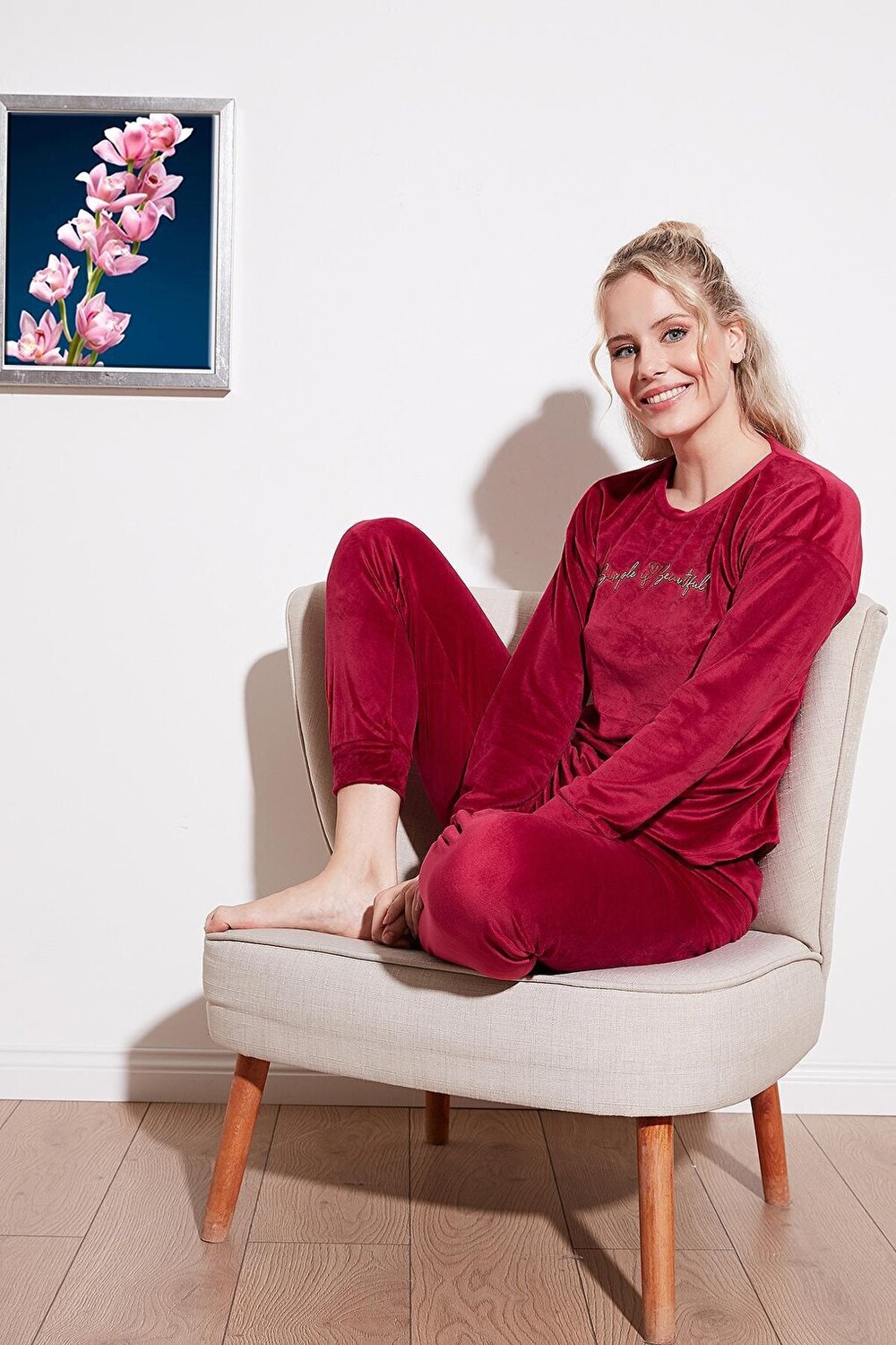 

Бархатный пижамный комплект Regular Fit с мягкой текстурой 6094200 Lela