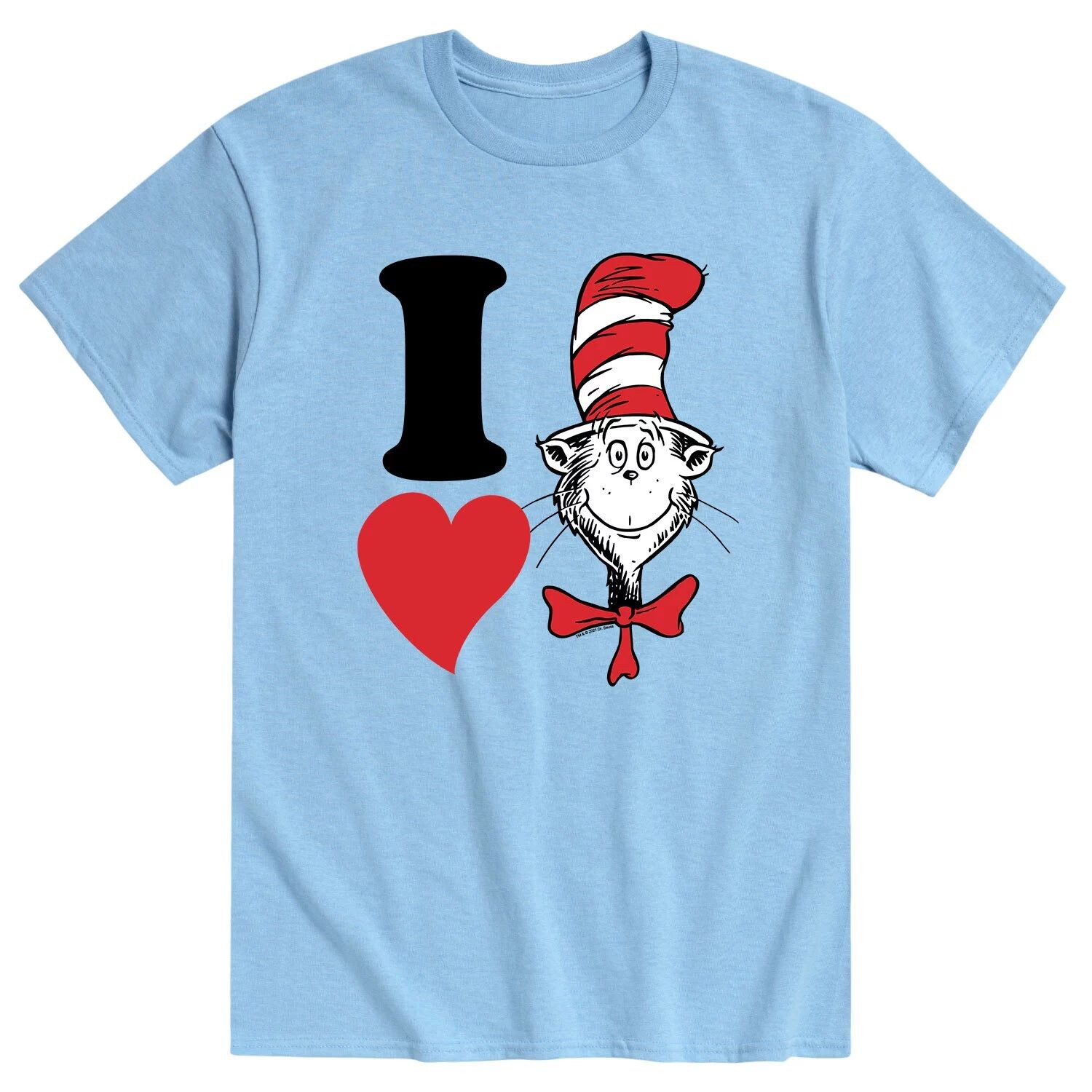 

Мужская футболка «Доктор Сьюз I Love The Cat In The Hat Hat» Licensed Character