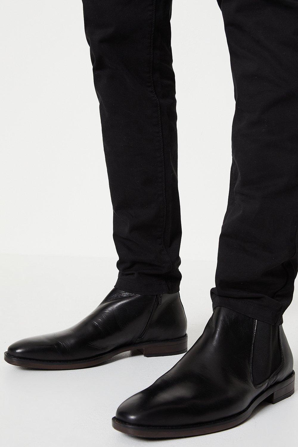 Кожаные ботинки челси с миндалевидным носком Bradley Burton, черный