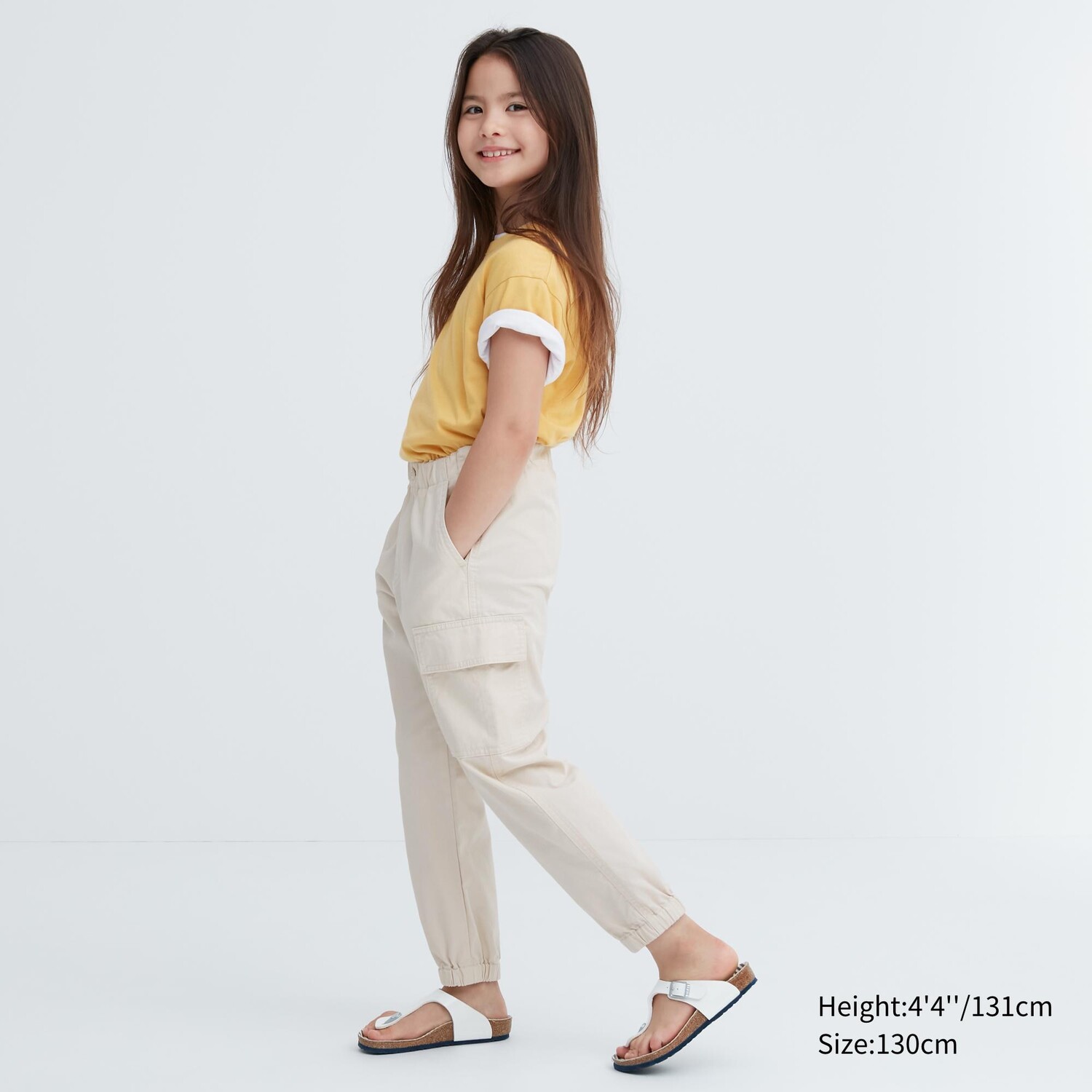 

Джоггеры-карго UNIQLO широкого кроя, светло-бежевый