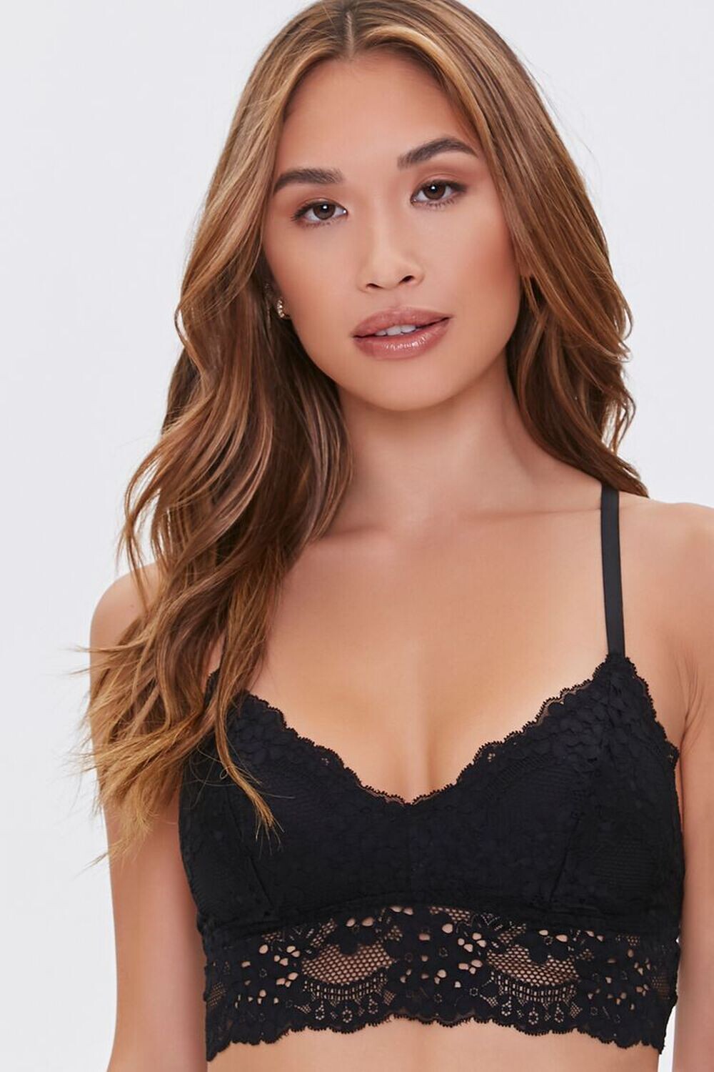 

Кружевной бюстгальтер без косточек с сердечком Forever 21, черный