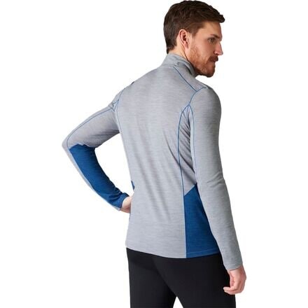 

Топ Merino Sport 150 с длинным рукавом и молнией 1/4 – мужской Smartwool, цвет Light Gray Heather/Dark Denim
