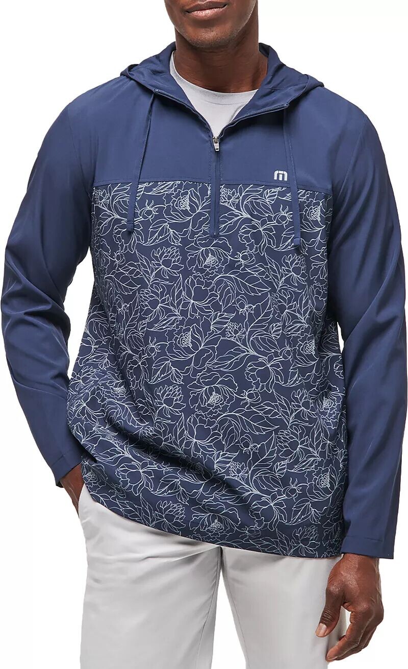 

Мужской пуловер для гольфа TravisMathew с цветущей орхидеей и молнией ¼