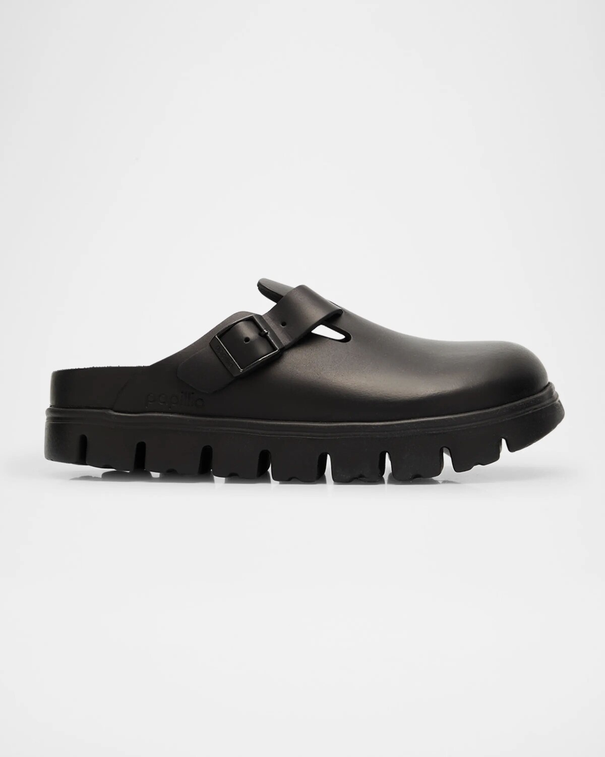 

Бостонские кожаные сабо на платформе Exquisite Birkenstock, черный