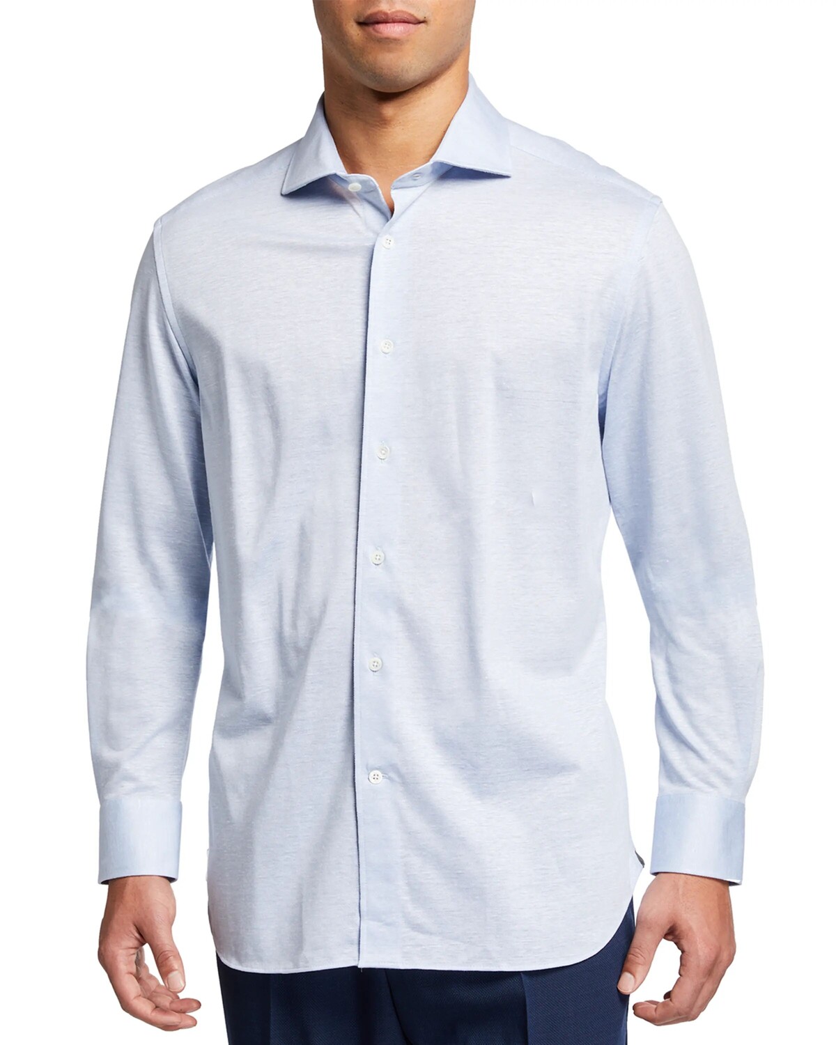 

Мужская меланжевая спортивная рубашка Corneliani, цвет Light Blue Solid