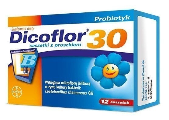 цена Dicoflor 30 Junior Saszetki пробиотик для детей, 12 шт.