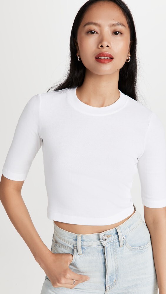 

Футболка Rosetta Getty Cropped Sleeve, белый