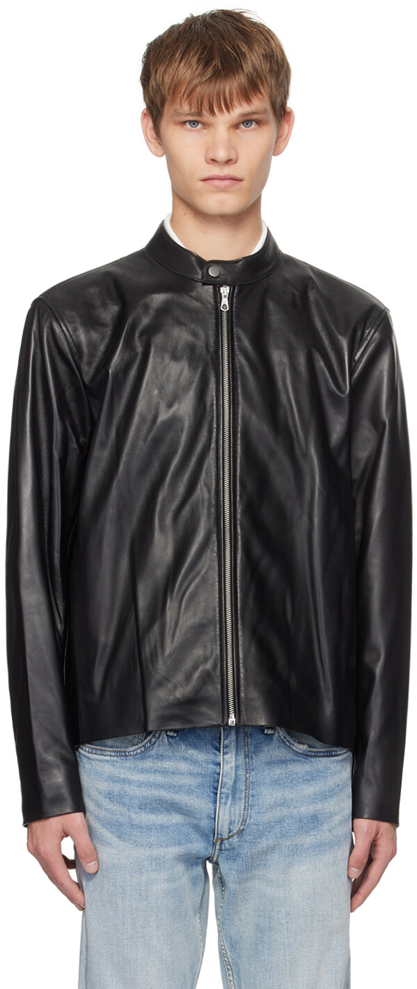 

Черная кожаная куртка Archive Cafe Racer rag & bone, Черный, Черная кожаная куртка Archive Cafe Racer rag & bone