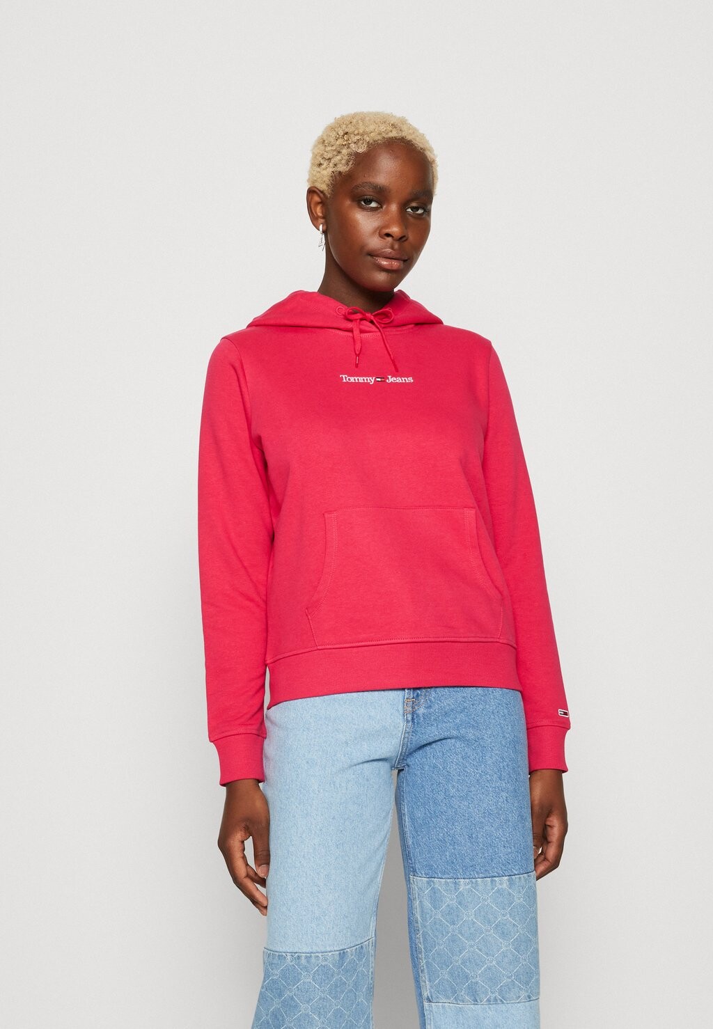 

Толстовка Tommy Jeans Serif Linear Hoodie, розовый, Розовый;красный