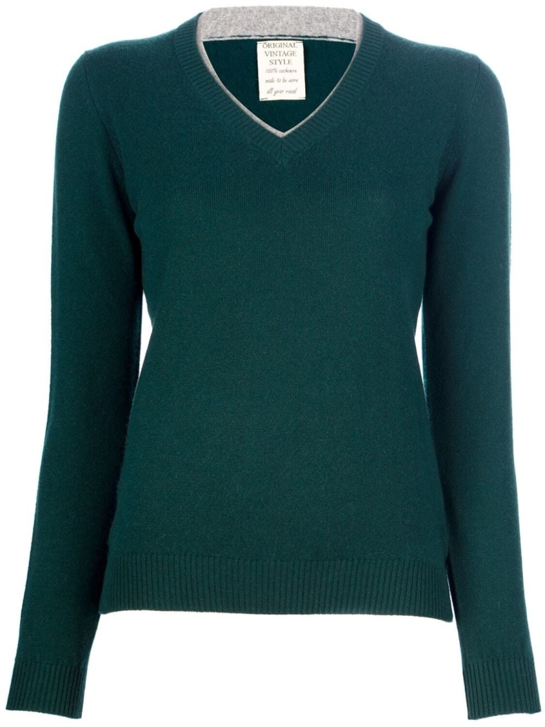 

Authentic Original Vintage Style свитер с V-образным вырезом, зеленый
