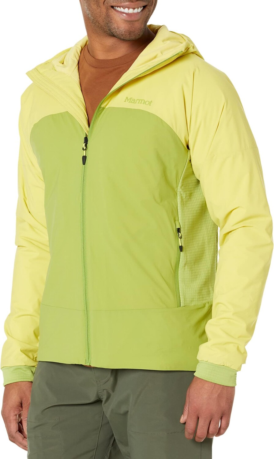 

Худи Marmot Novus LT Hybrid Hoodie, цвет Limelight/Spinach Green