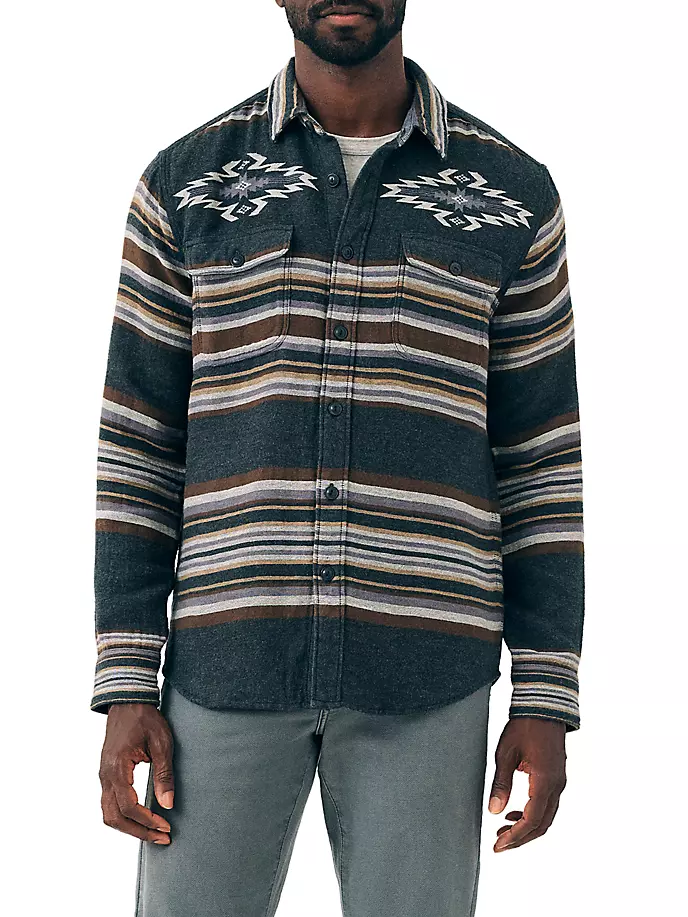 Рубашка в полоску на пуговицах DGF Canyon Faherty Brand, цвет desert black star serape