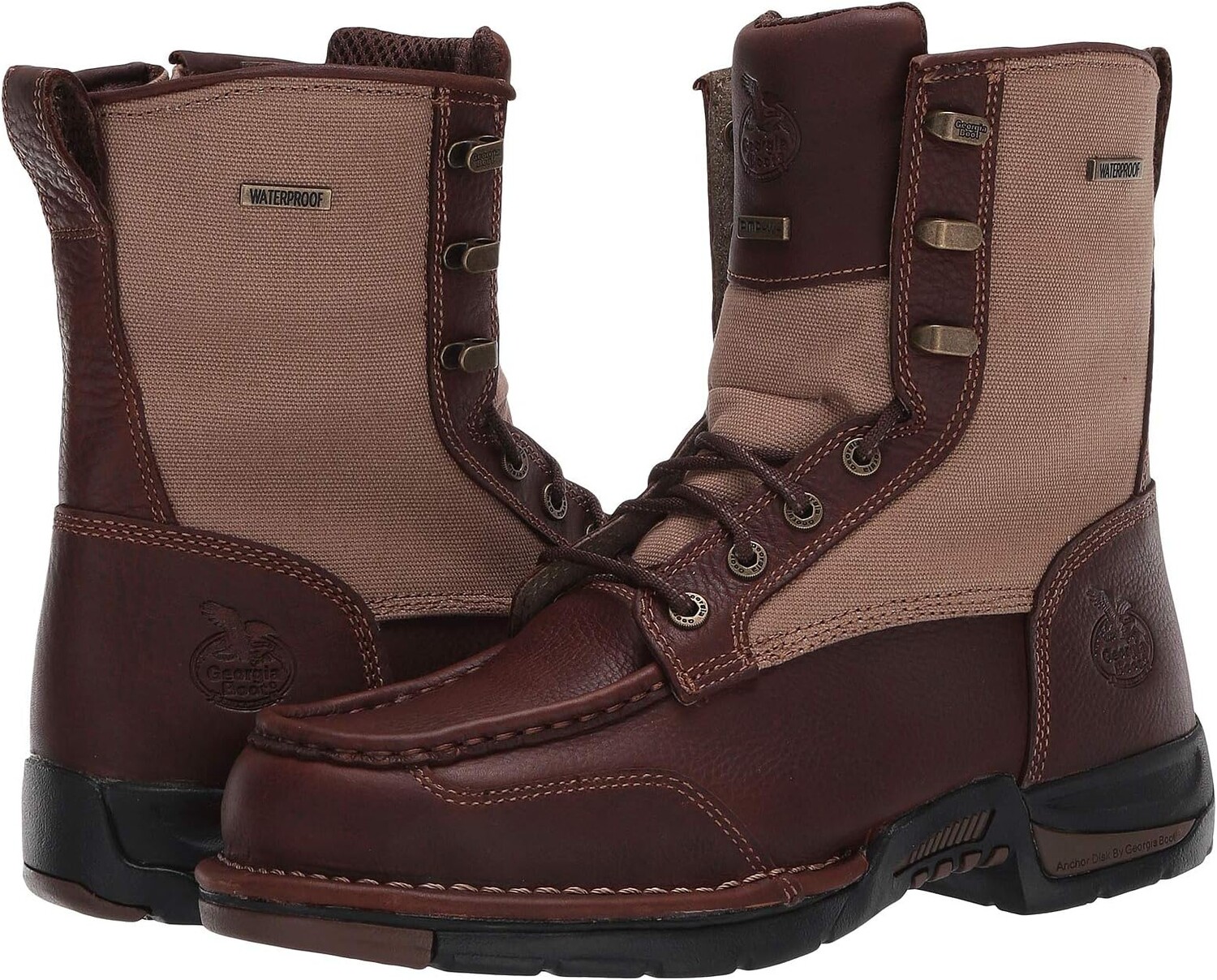 

Рабочая обувь Upland 8" Moc Toe Side Zip Georgia Boot, коричневый