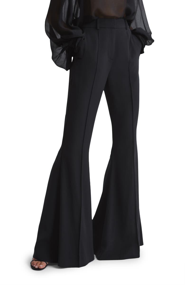 

Расклешенные брюки Gabi с высокой талией REISS, черный