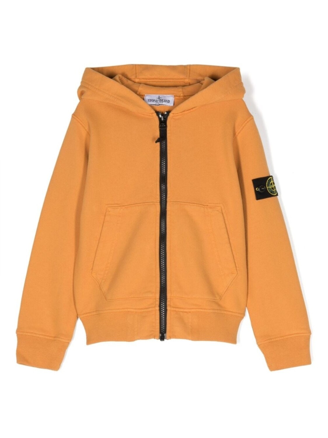 

Stone Island Junior худи на молнии с нашивкой Compass, желтый