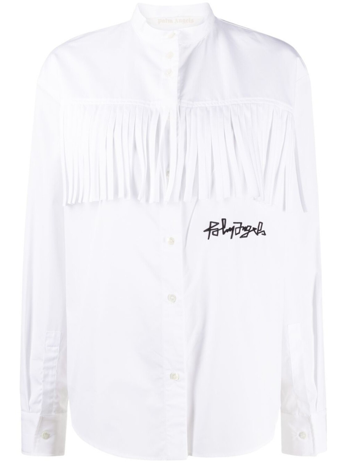 

Palm Angels рубашка с вышитым логотипом и бахромой, белый