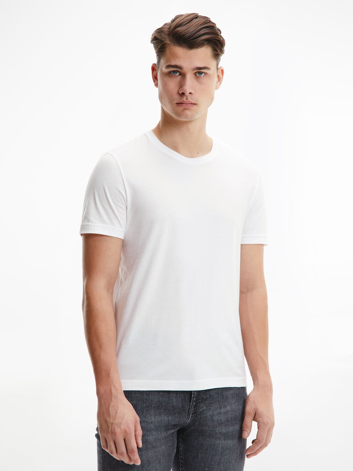 

Футболка Calvin Klein из гладкого хлопка, ярко-белая, Белый