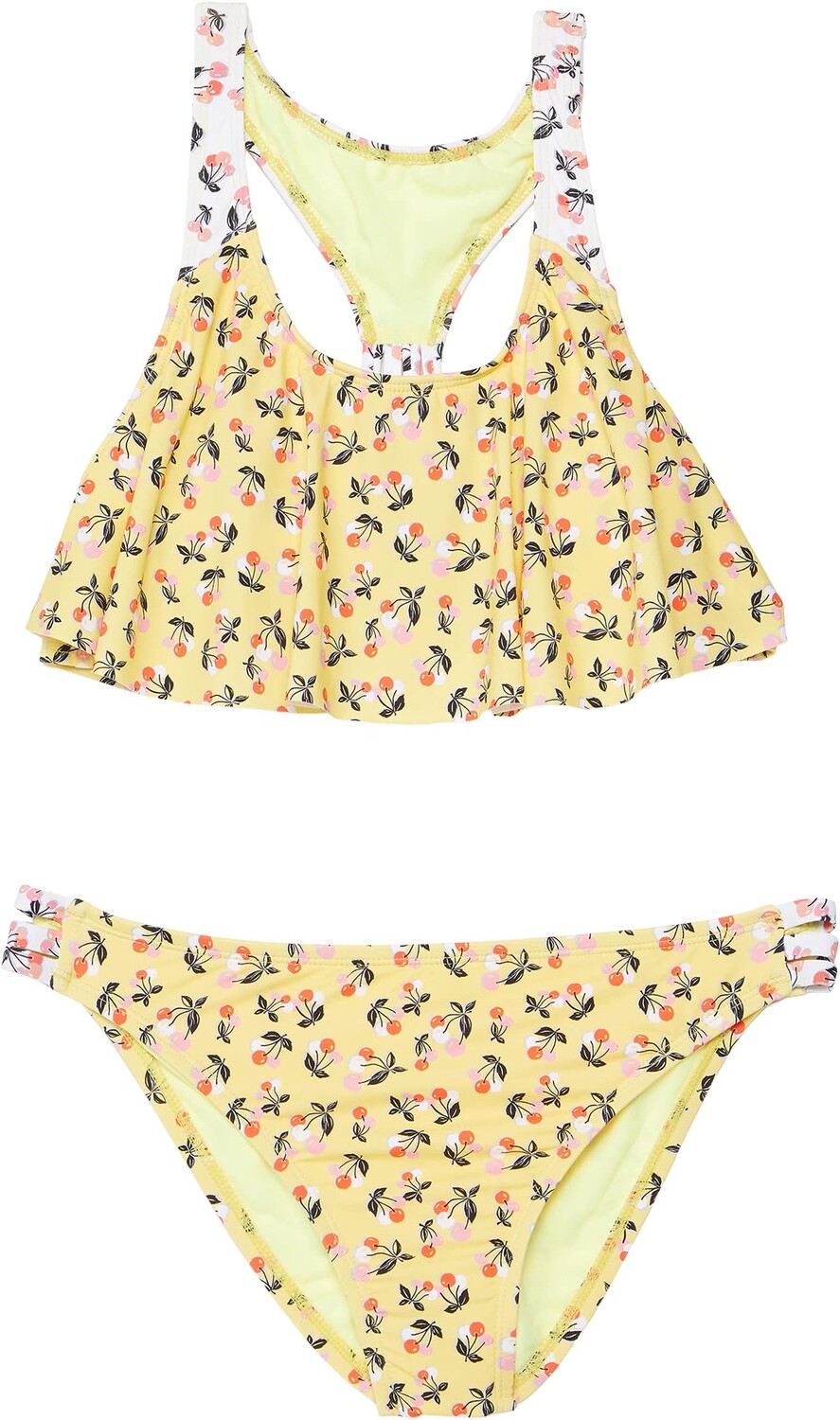 

Купальник Hobie Kids Cherry Medley Flounce Bralette and Hipster Set, цвет Lemon