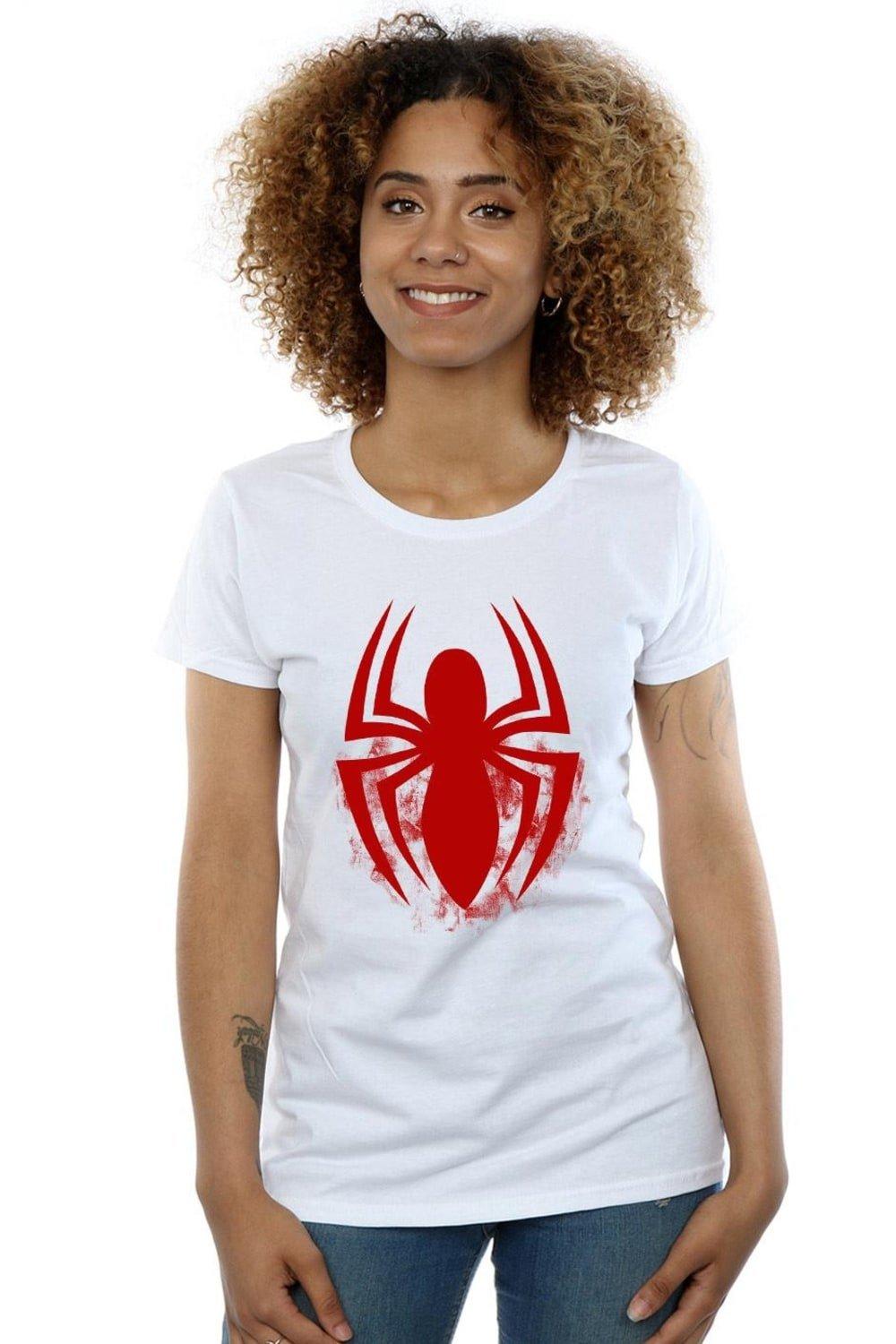 хлопковая футболка с логотипом box marvel белый Хлопковая футболка с логотипом «Человека-паука» Marvel, белый