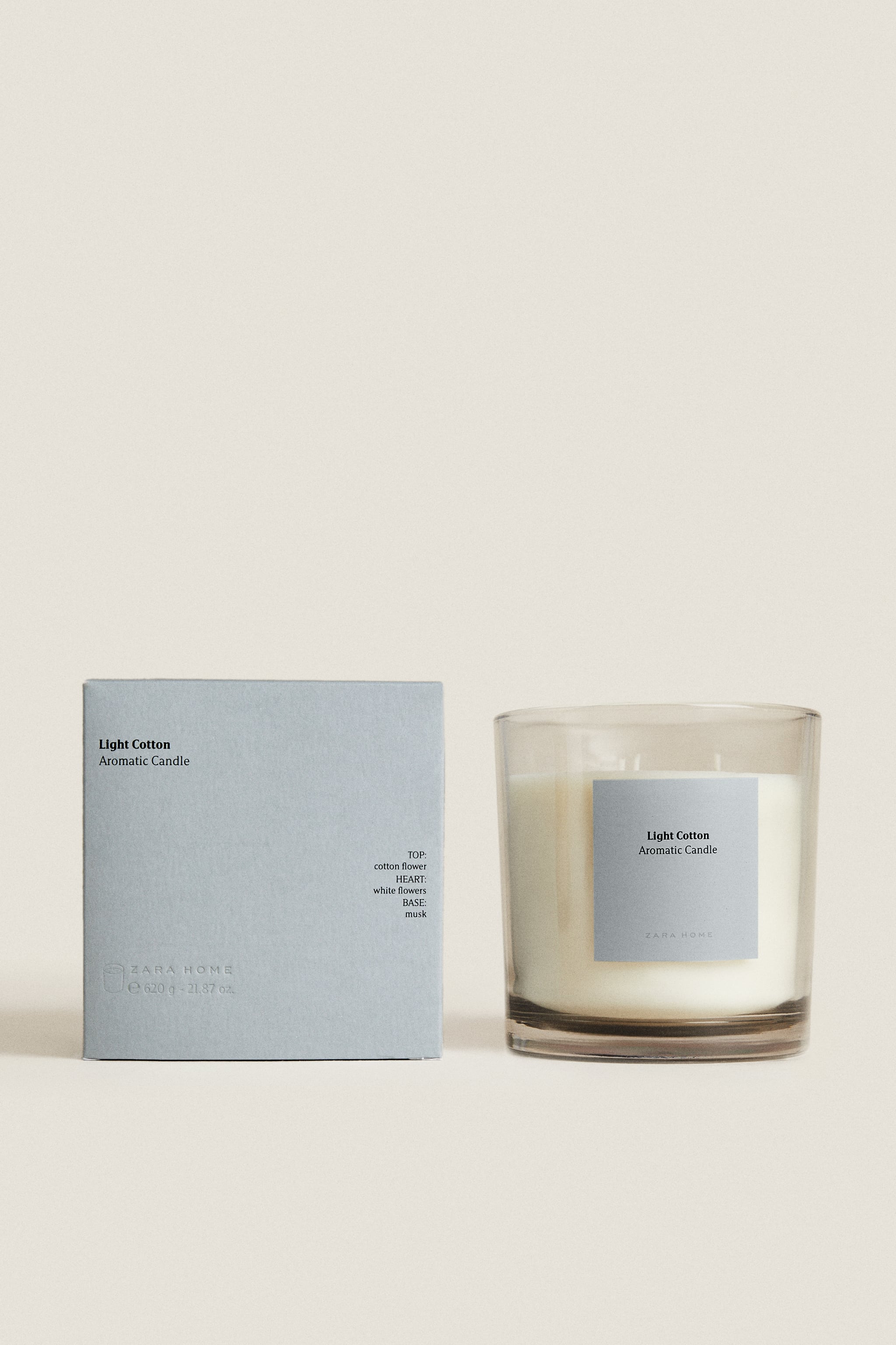 (620 г) ароматическая свеча светлая хлопка Zara, белый 350 г ароматическая свеча базиликум zara монетный двор