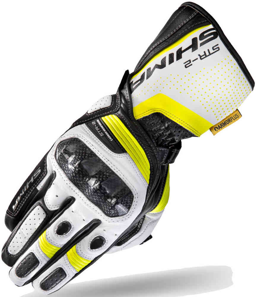 Мотоциклетные перчатки STR-2 SHIMA, черный/белый/желтый