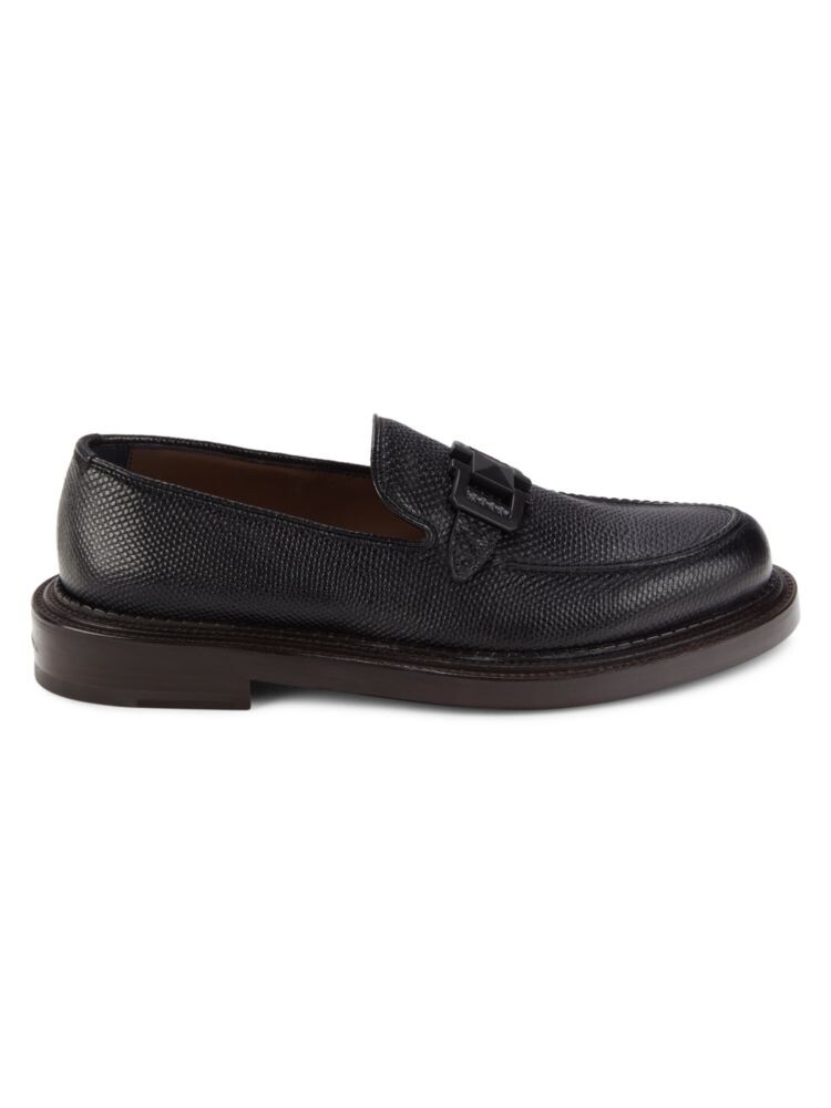 

Массивные лоферы из шагреневой кожи Ferragamo, черный