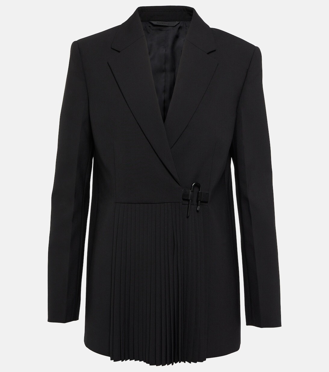 

Плиссированный блейзер из крепа Padlock GIVENCHY, черный