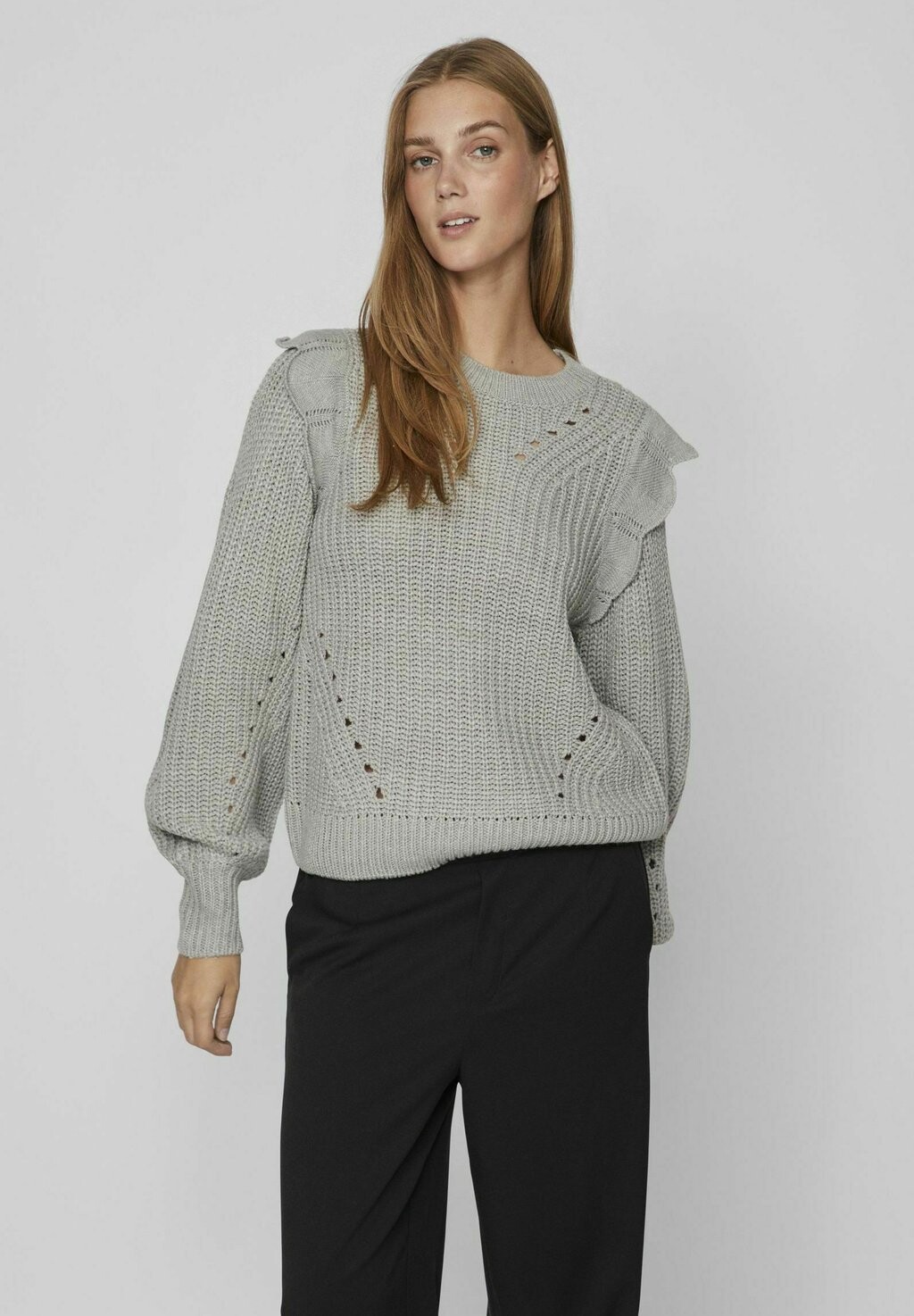 

Свитшот VILA DETAILREICHER, цвет light grey melange