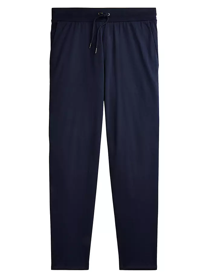 

Двухслойные хлопковые спа-брюки Ralph Lauren Purple Label, темно-синий