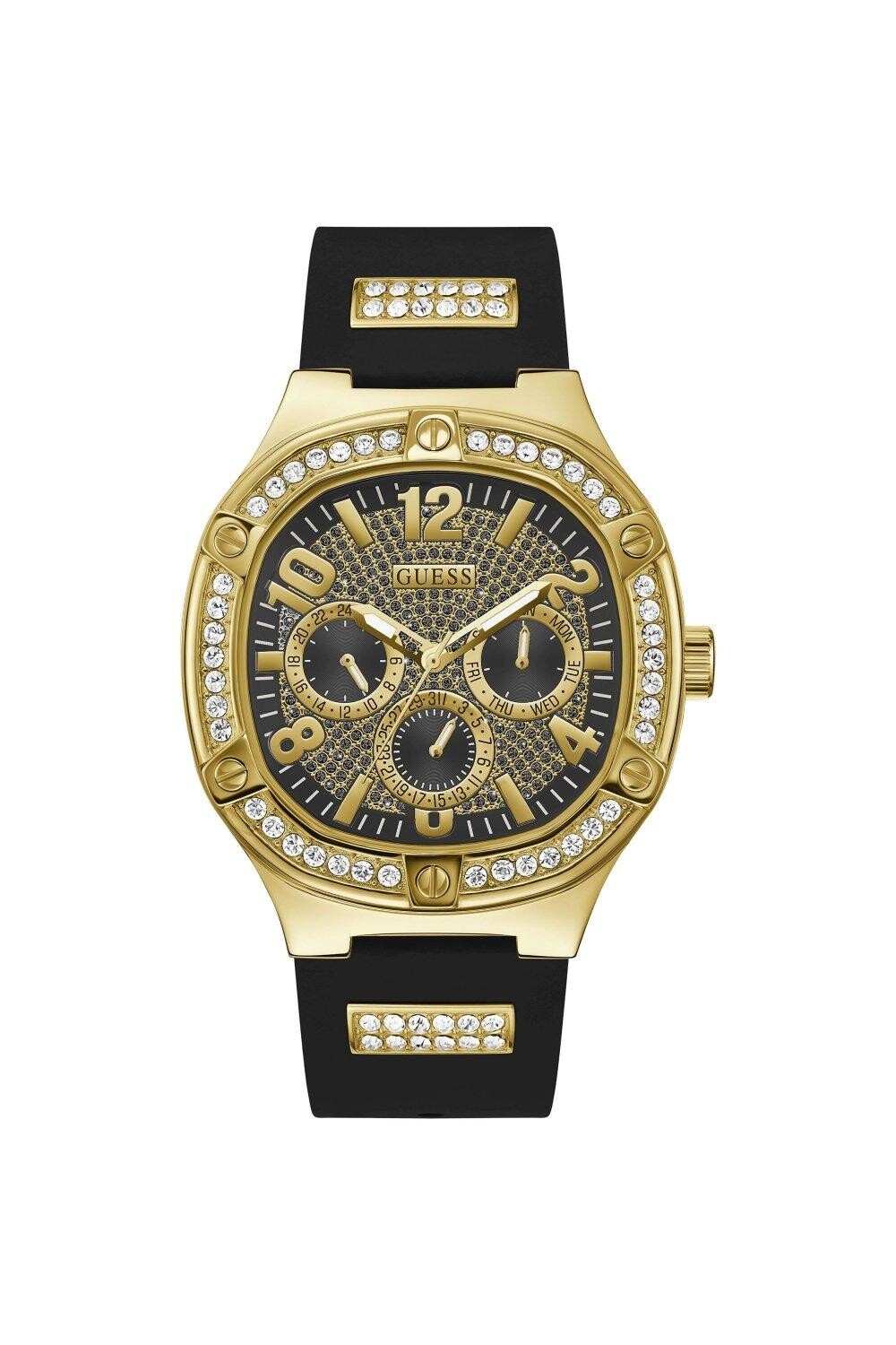 

Модные аналоговые кварцевые часы Duke из нержавеющей стали - Gw0641G2 Guess, черный