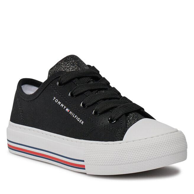 Кроссовки Tommy Hilfiger LowCut Lace-Up, черный кроссовки canvas lace up sneaker tommy hilfiger черный