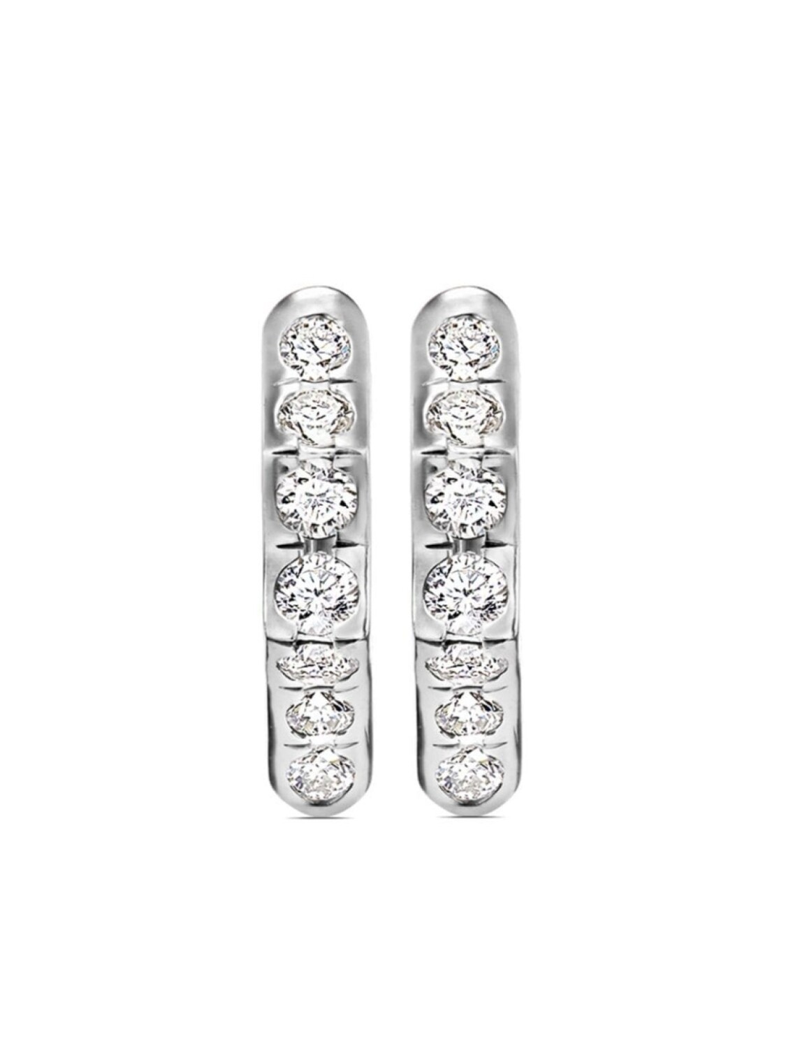 

Серебряные серьги-кольца Stax с бриллиантами David Yurman, серебряный