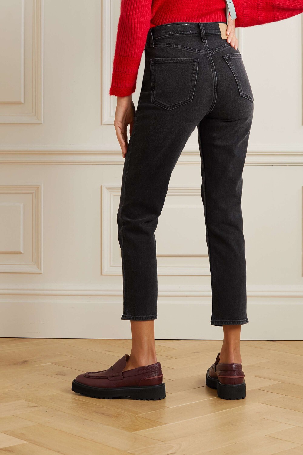 

RAG & BONE узкие джинсы Wren с высокой посадкой, черный