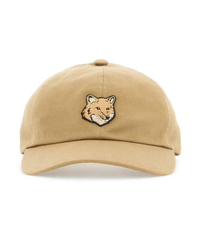 

Классная бейсболка с головой лисы Maison Kitsuné, бежевый
