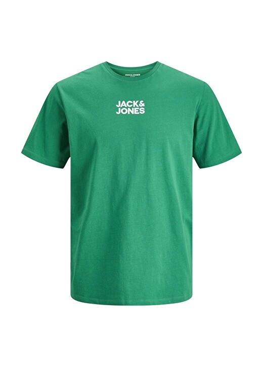 

Зеленая мужская футболка с круглым вырезом с принтом Jack & Jones, Зеленый