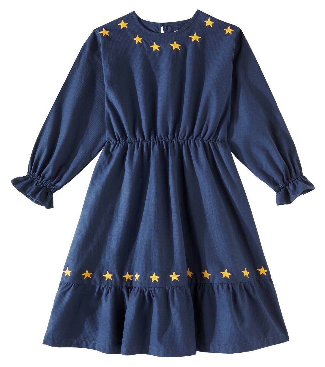 

Платье из хлопка с вышивкой «Звезды» Tinycottons, цвет navy/warm blue