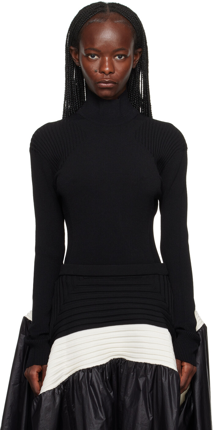 

Черная мягкая водолазка ISSEY MIYAKE, Черный