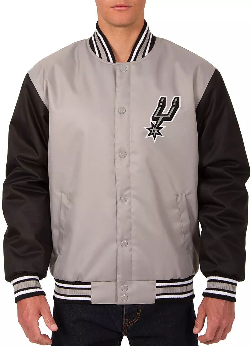 Серая мужская саржевая куртка Jh Design San Antonio Spurs