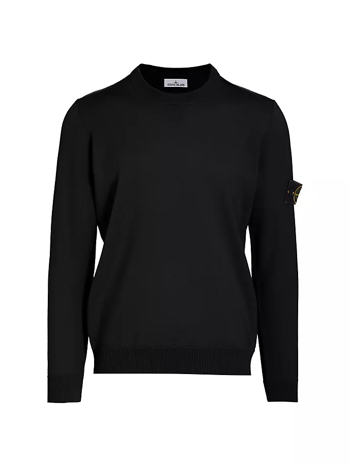 

Шерстяной свитер с круглым вырезом Stone Island, черный