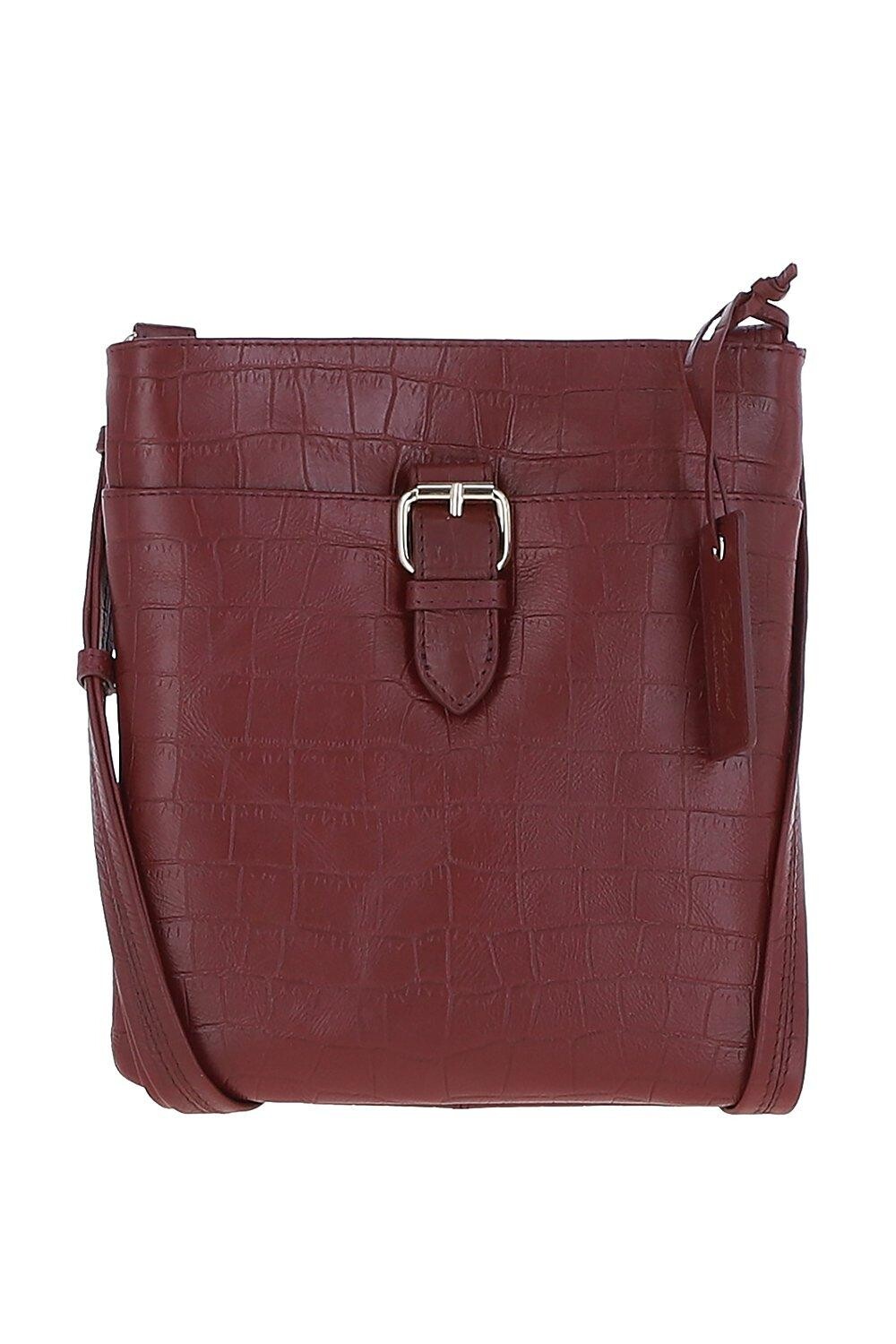 

Сумка через плечо из натуральной кожи с принтом Tab Zip Top и крокодиловым принтом Ashwood Leather, красный