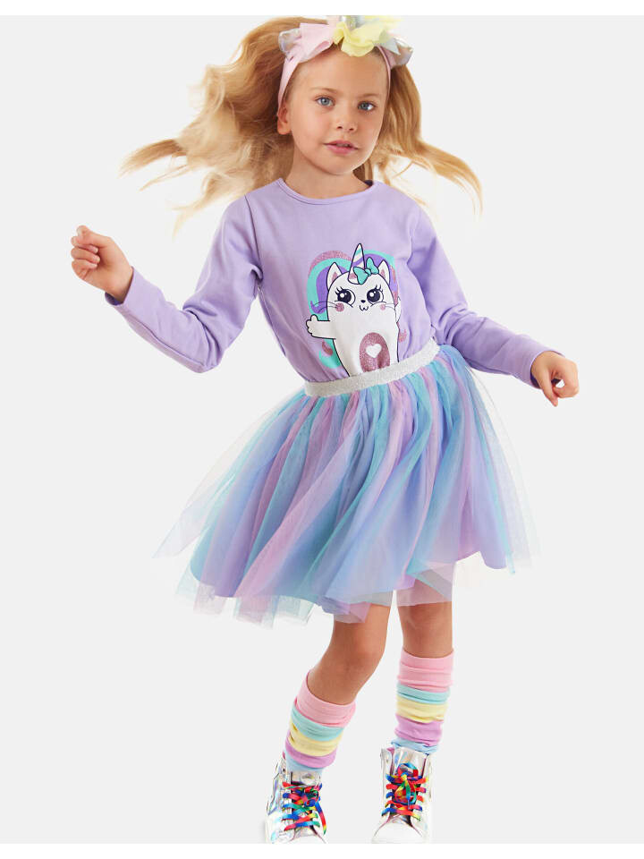 

Платье Denokids Rainbow Cat, цвет lilac