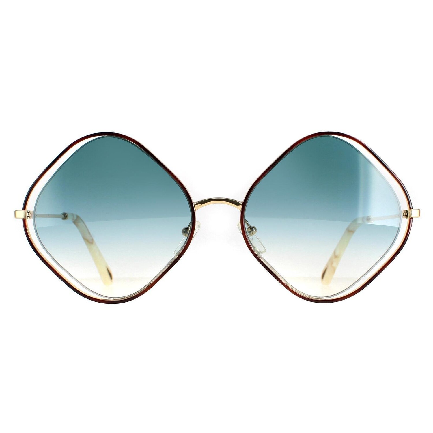 

Солнцезащитные очки Square Havana и Gold Blue Gradient CE159S Poppy Chloe, золото