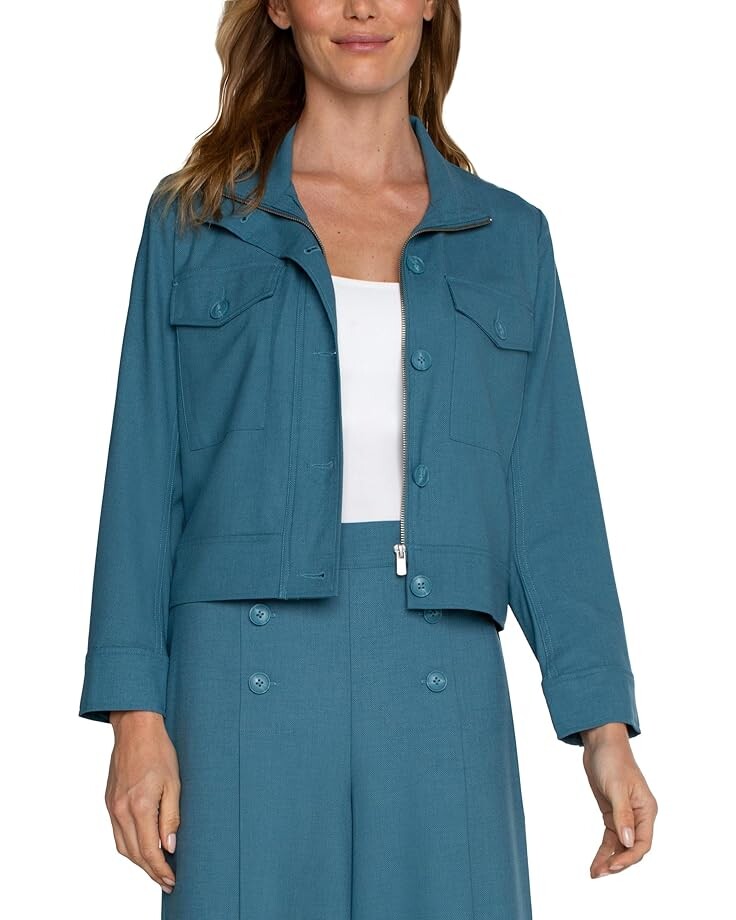 

Куртка Liverpool Los Angeles Utility Crop Textured Stretch Woven, синий