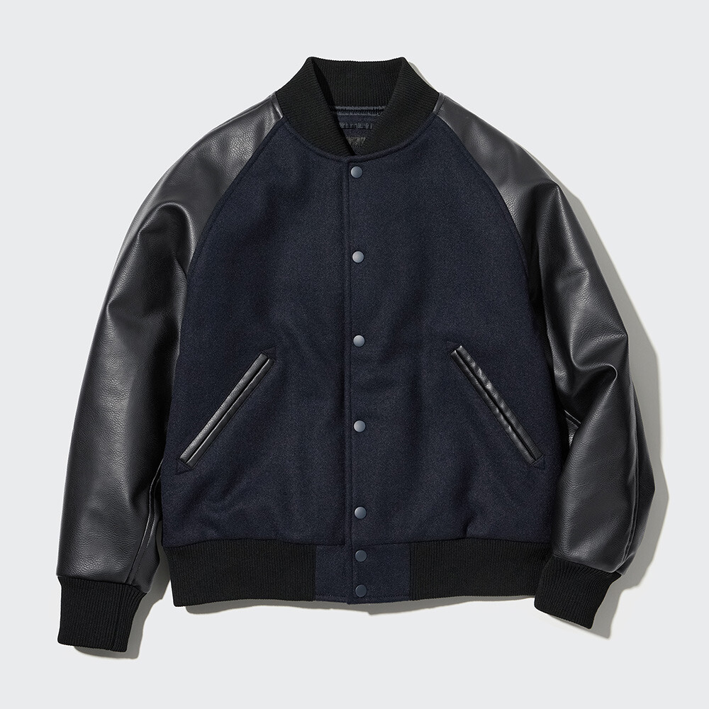 

Мужская/женская бейсбольная куртка Uniqlo (куртка-бомбер American Campus Patchwork Jacket)