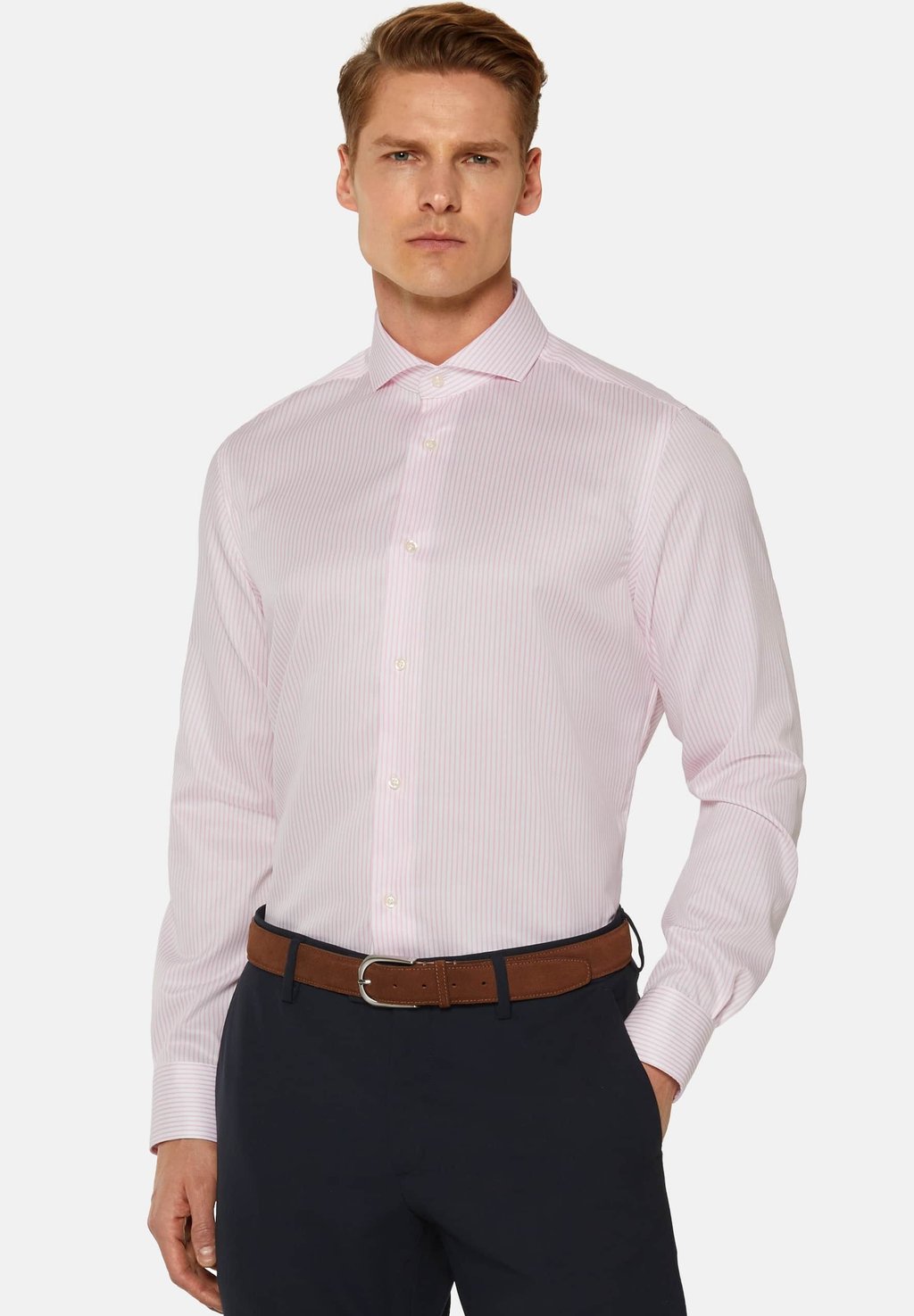 Классическая рубашка Regular Fit Striped Boggi Milano, розовый