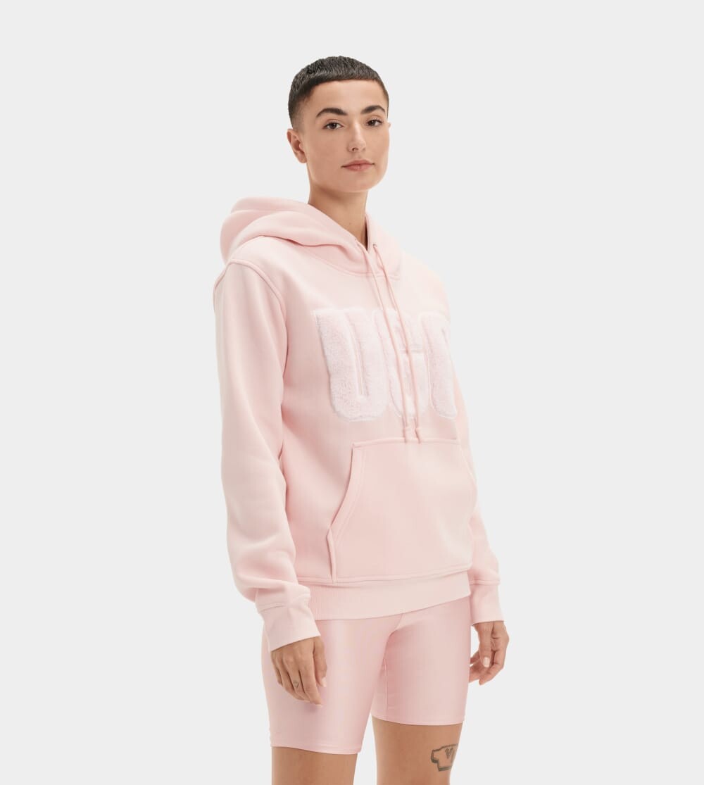 

Толстовка Rey Fuzzy Logo Hoodie UGG, розовый
