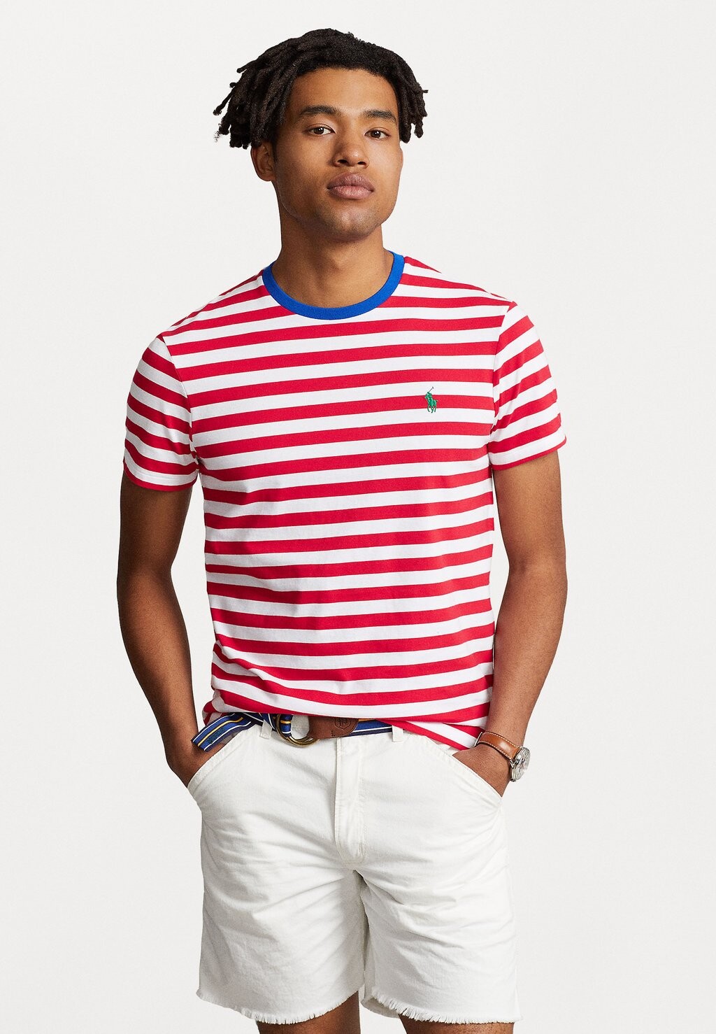 

Футболка с принтом КОРОТКИЙ РУКАВ Polo Ralph Lauren, красный/белый