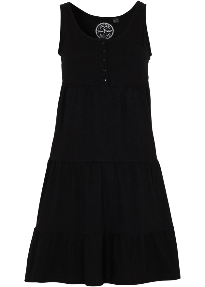 Короткое платье из хлопкового джерси John Baner Jeanswear, черный