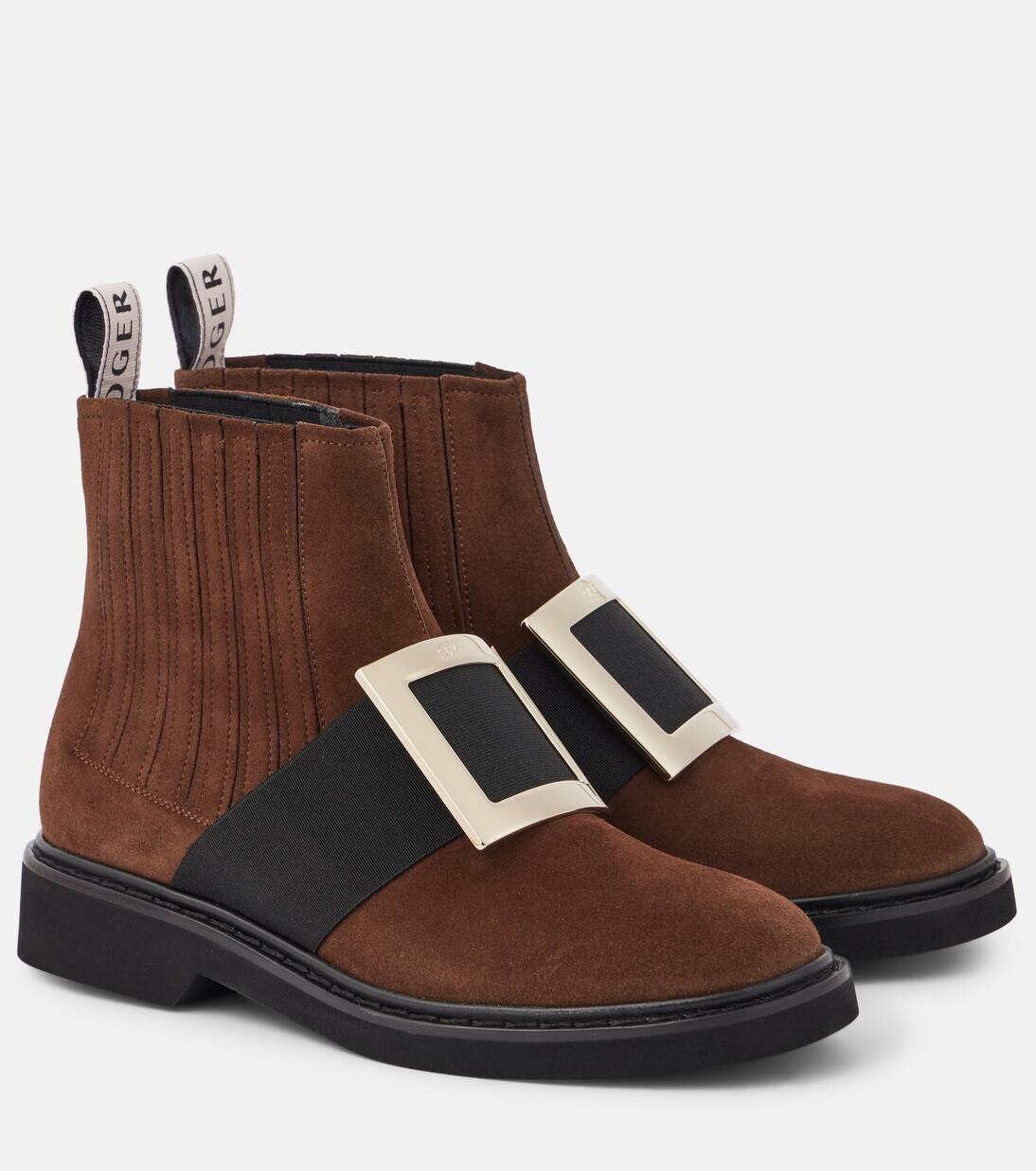 

Замшевые ботинки «Челси» Viv' Rangers Roger Vivier, цвет tobacco brown