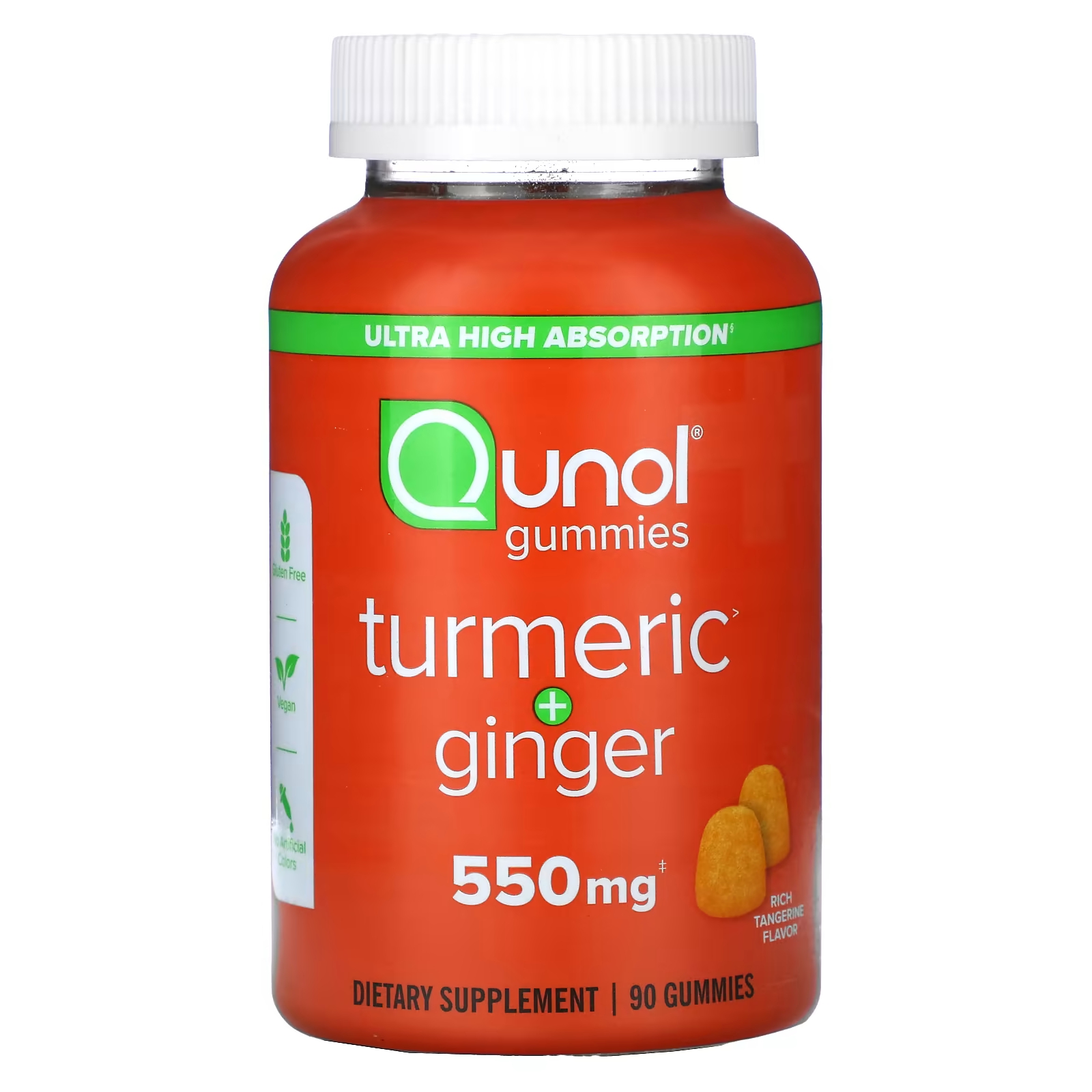Пищевая добавка с куркумой и имбирем Qunol 550 мг, 90 жевательных таблеток (275 мг на таблетку)